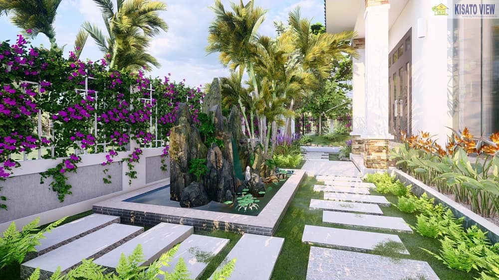 Mẫu sân vườn nhà cấp 4 đẹp Mẫu sân vườn nhà cấp 4 đẹp