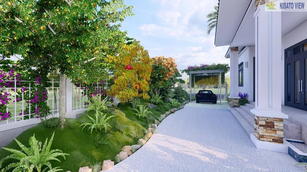 Mẫu sân vườn nhà cấp 4 đẹp Mẫu sân vườn nhà cấp 4 đẹp