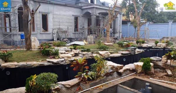 Mẫu Hồ Cá Koi Đẹp Do KISATO Thi Công Trọn Gói Tại Sóc Sơn Hà Nội