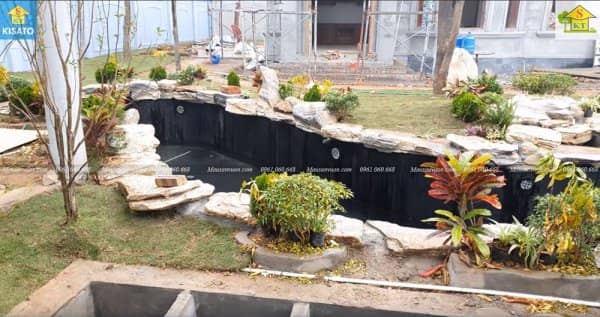 Mẫu Hồ Cá Koi Đẹp Do KISATO Thi Công Trọn Gói Tại Sóc Sơn Hà Nội